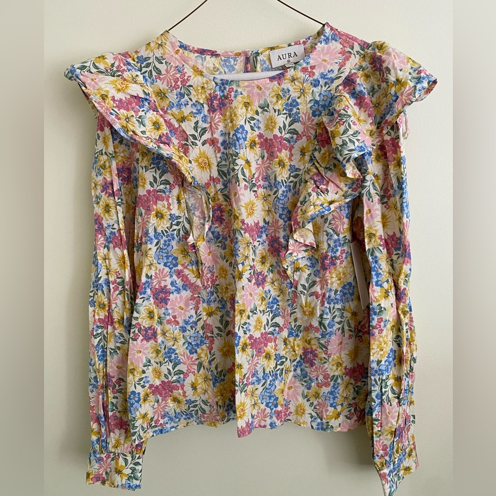 Aura Floral Ruffle Blouse - Multicolor